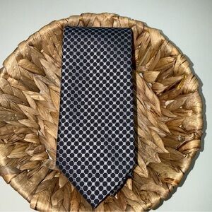 Alexander Julian Black and White Hexagon Pattern Tie